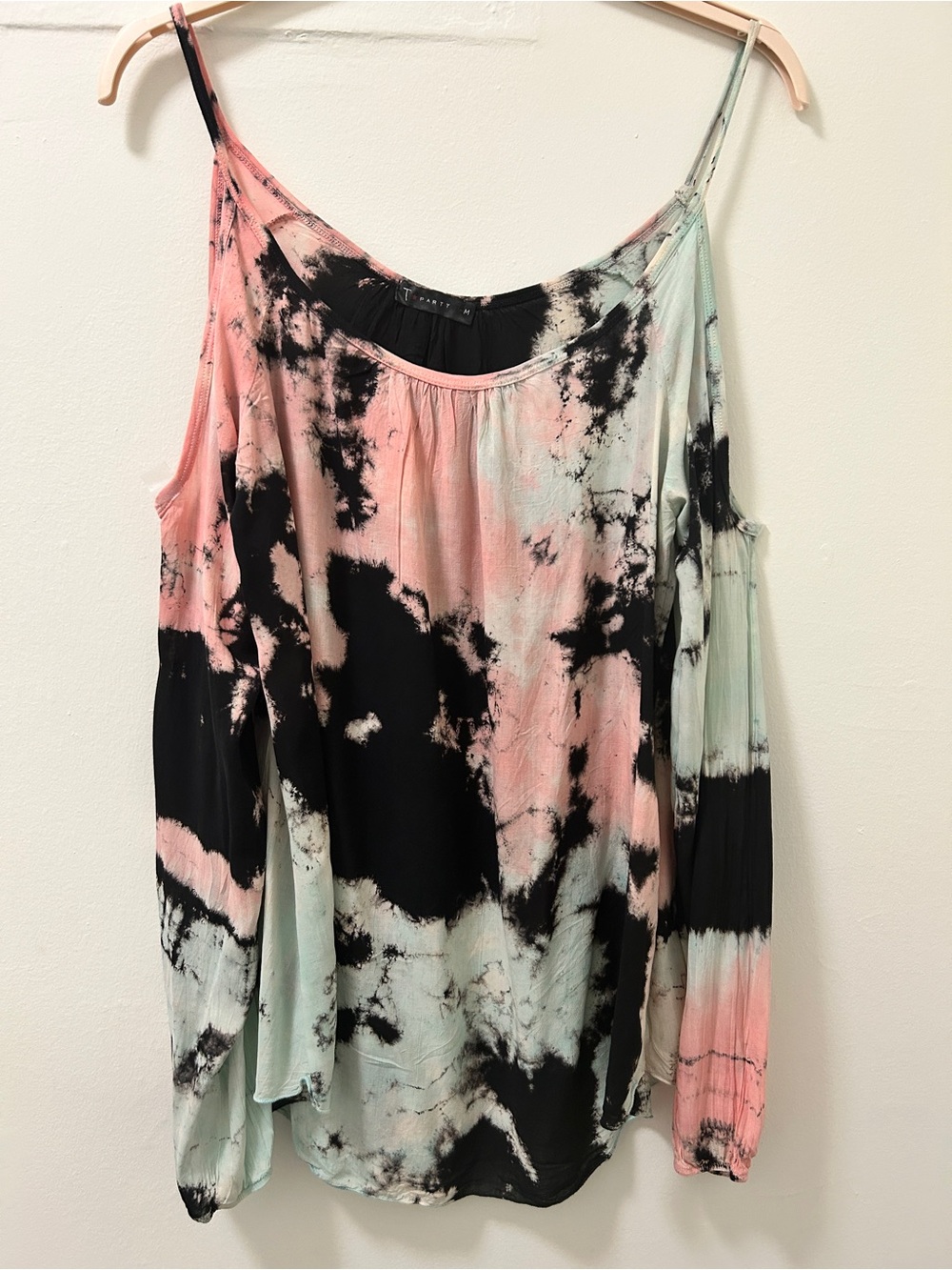 T*Party Tie-Dye Cold Shoulder Top.